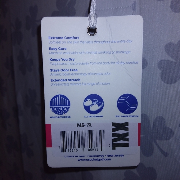 Fighting Irish Clover Print Golf Polo Shirt By U Suck At Golf Size XXL - Picture 6 of 6